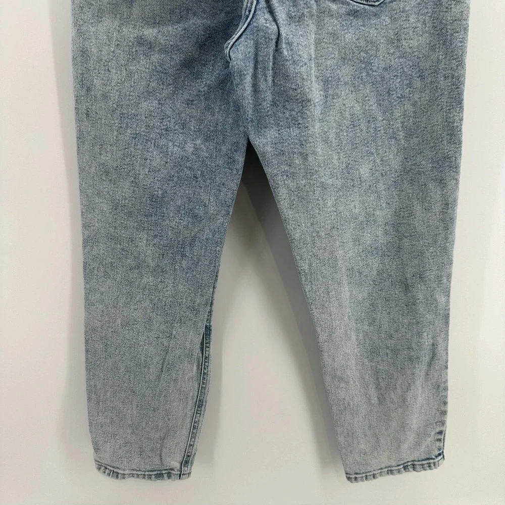 Wild Fable Mom Jeans Womens 8 Acid Blue Light Wash Denim Distressed Stretch